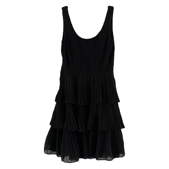 black Ruffled Mini Dress Sleeveless Size XS - Picture 9 of 10